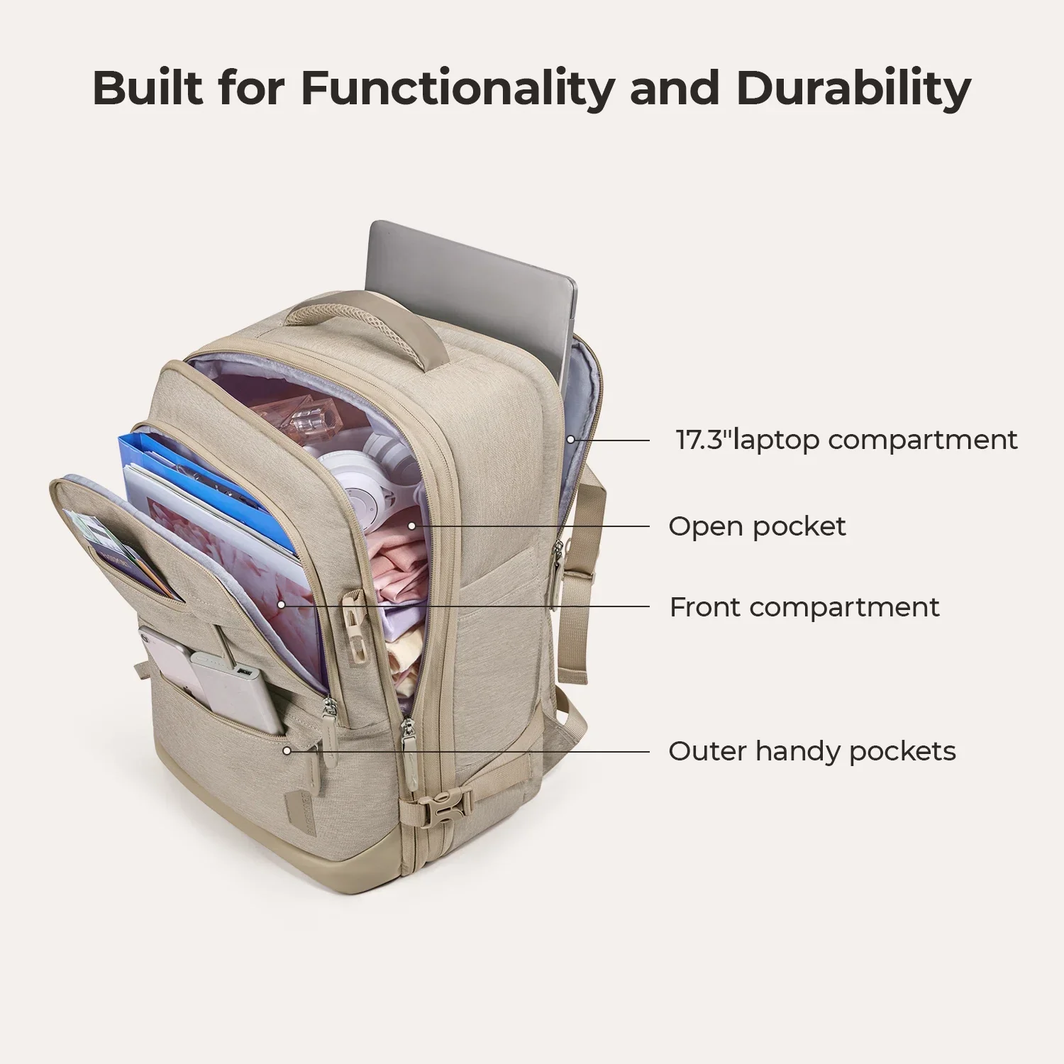 Falco 40L – erweiterbarer, flugtauglicher Handgepäck-Reiserucksack - Image 42
