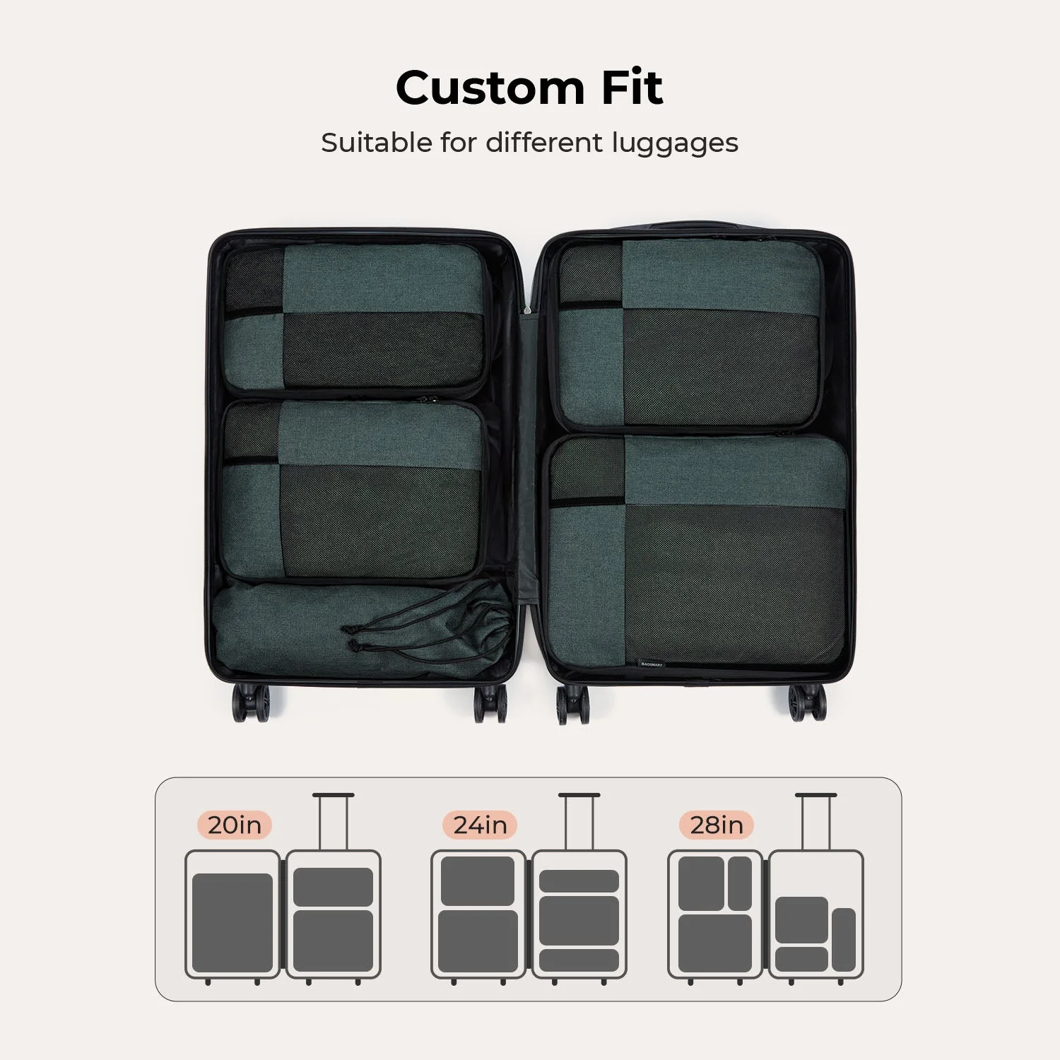 6PCS Compression Travel Packing Cubes for Suitcases - Image 13