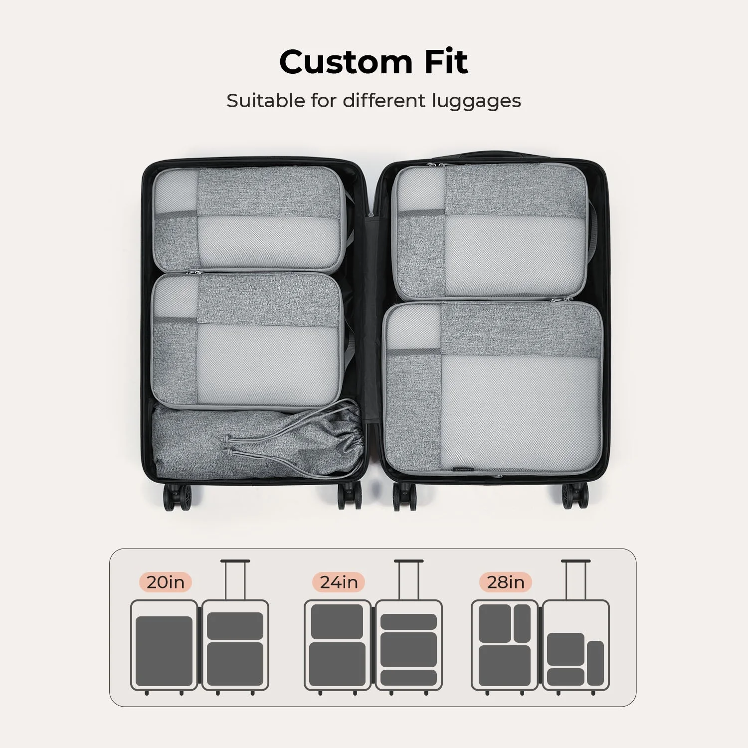 6PCS Compression Travel Packing Cubes for Suitcases - Image 23