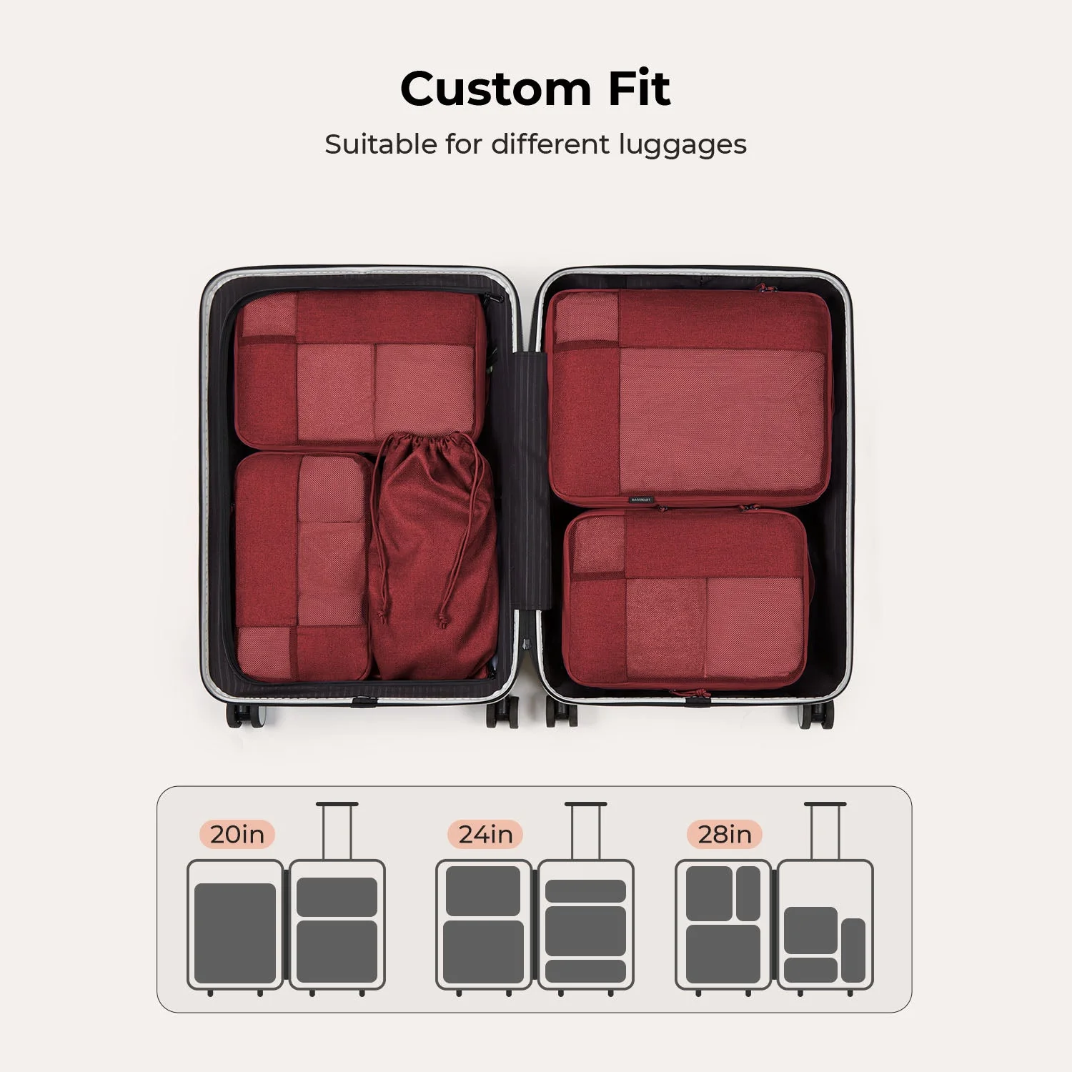 6PCS Compression Travel Packing Cubes for Suitcases - Image 33