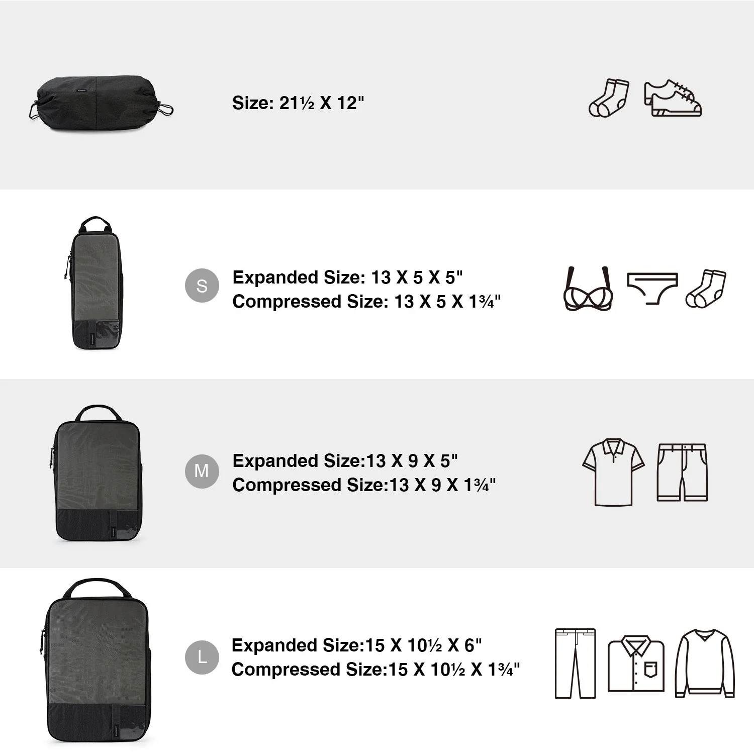 Bagsmart Kompressions-Packwürfel 6 Stk. - Image 67