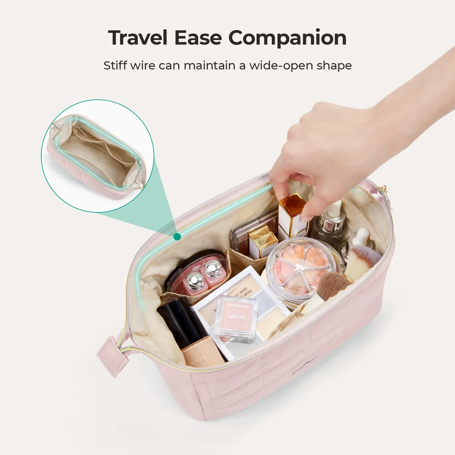 Bagsmart Puffy Makeup Bag - Image 3