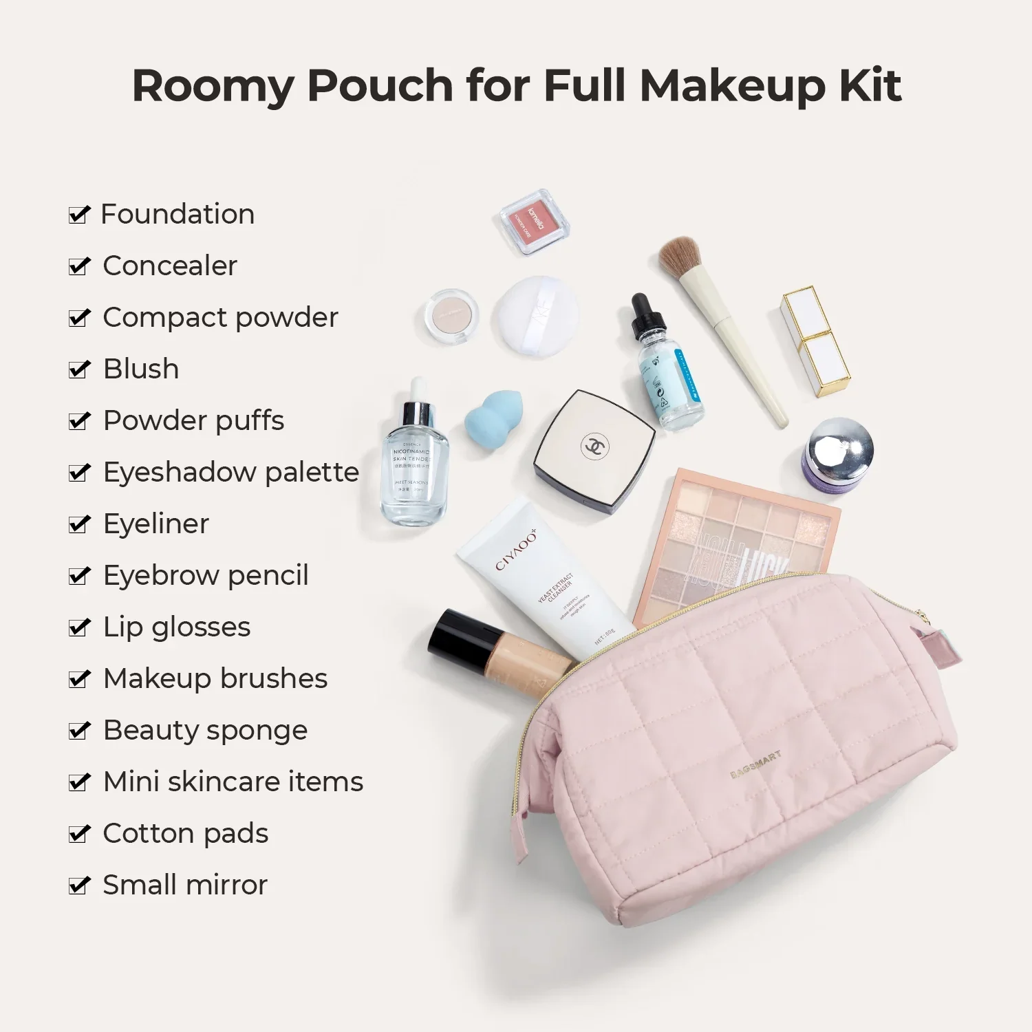 Bagsmart Puffy Makeup Bag - Image 4
