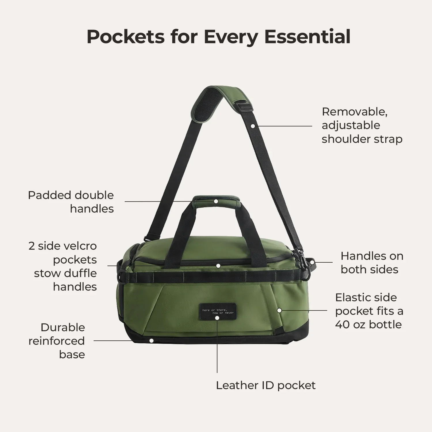 Paz 43L Carry On Travel Duffle Backpack - Image 11