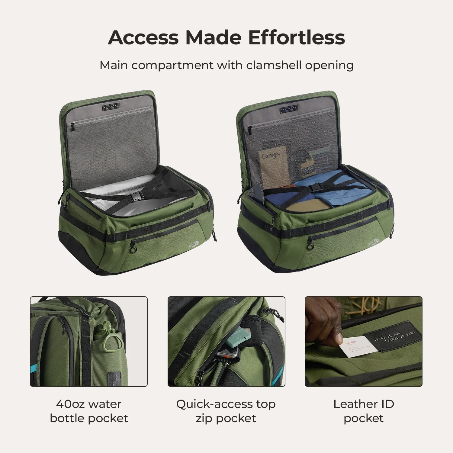 Paz 43L Carry On Travel Duffle Backpack - Image 3