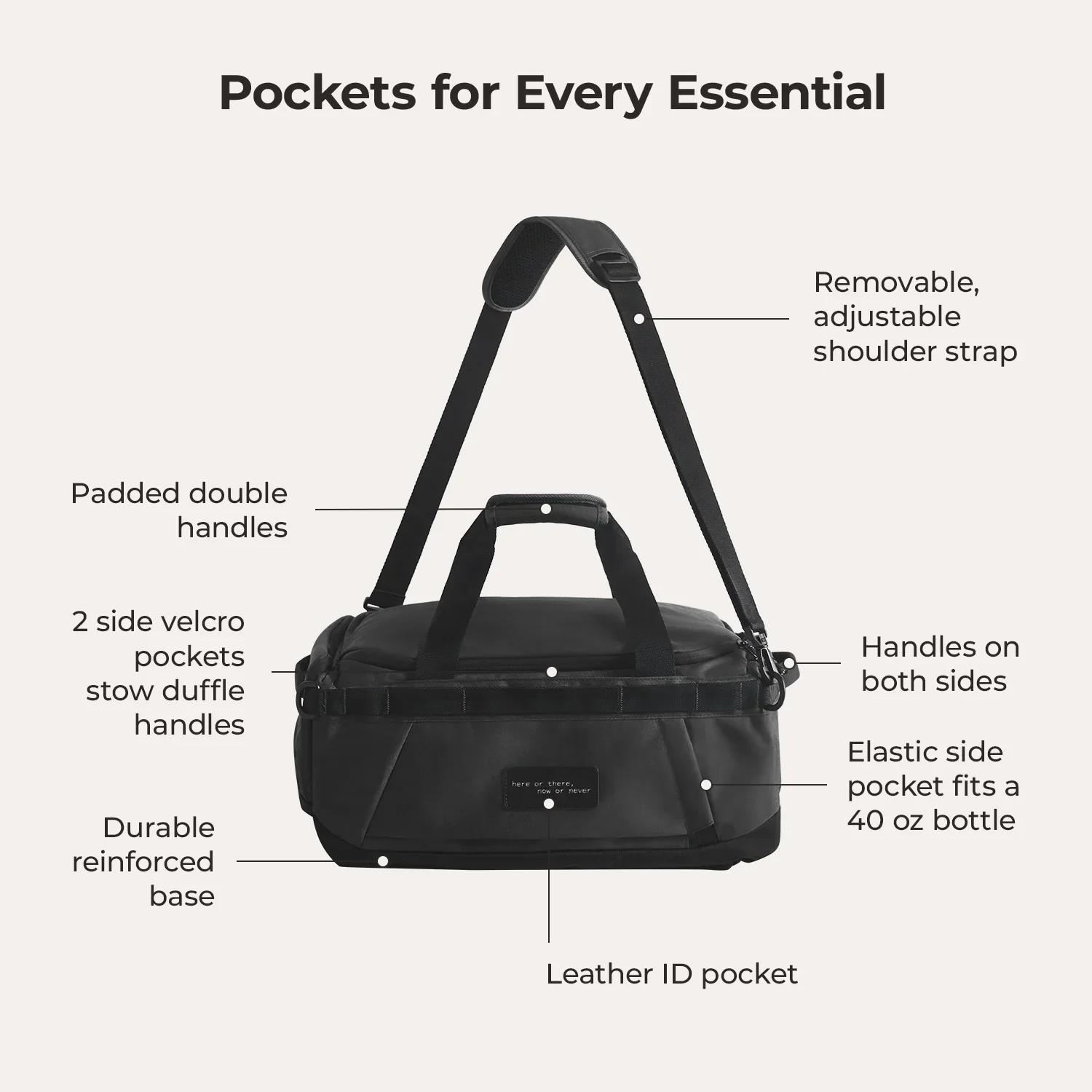 Paz 43L Carry On Travel Duffle Backpack - Image 32