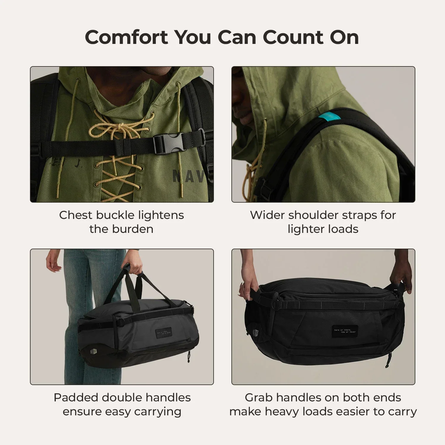 Paz 43L Carry On Travel Duffle Backpack - Image 33