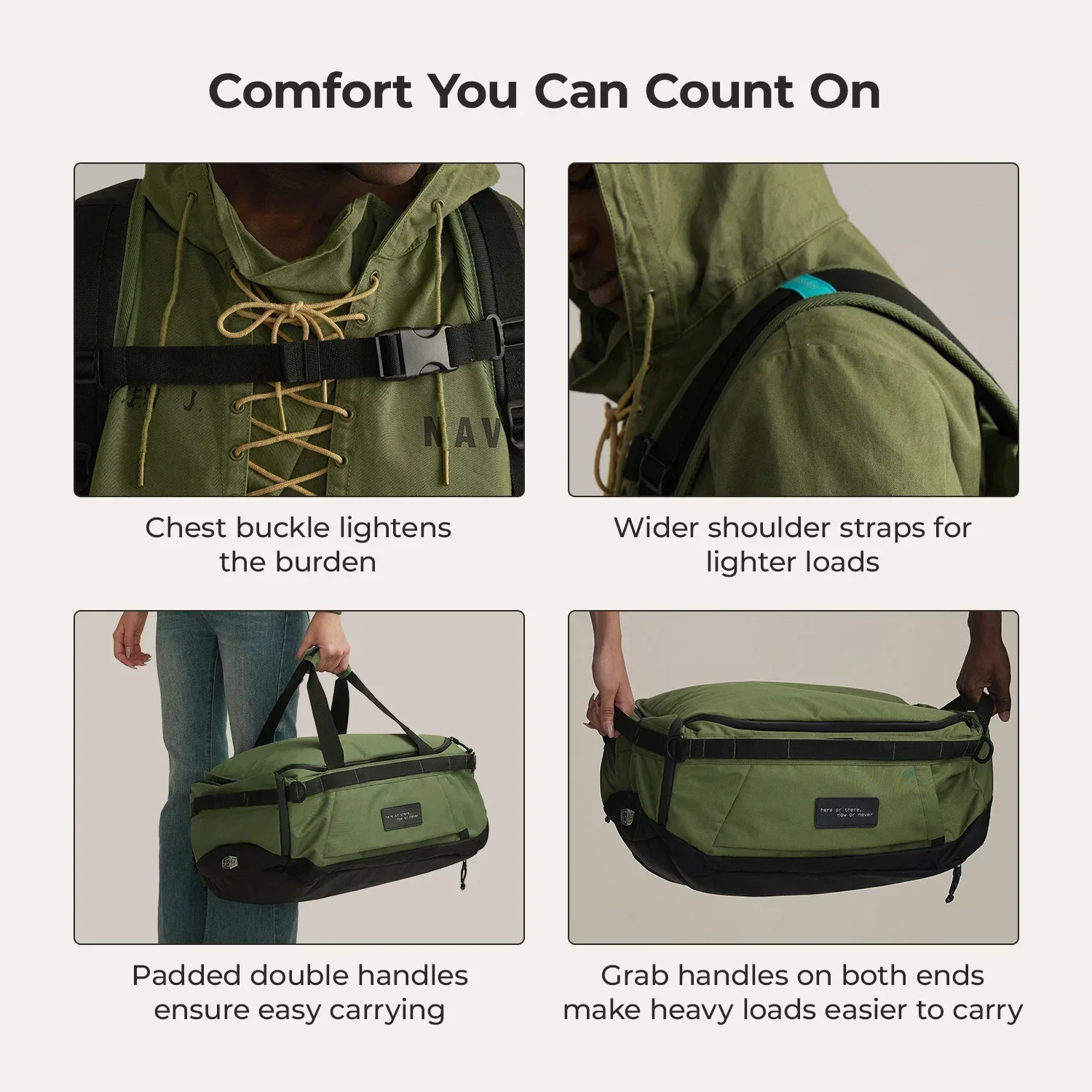 Paz 43L Carry On Travel Duffle Backpack - Image 5