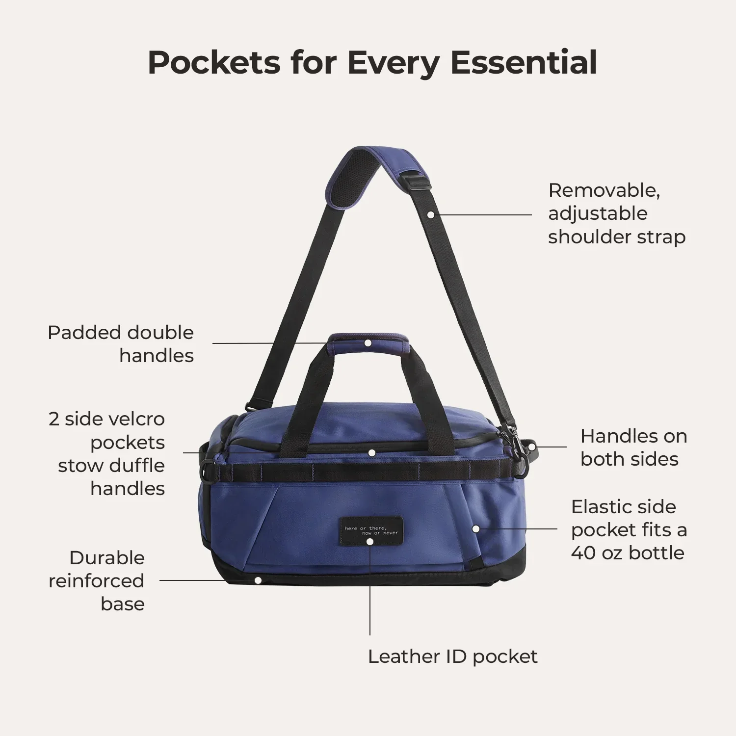 Paz 43L Carry On Travel Duffle Backpack - Image 54
