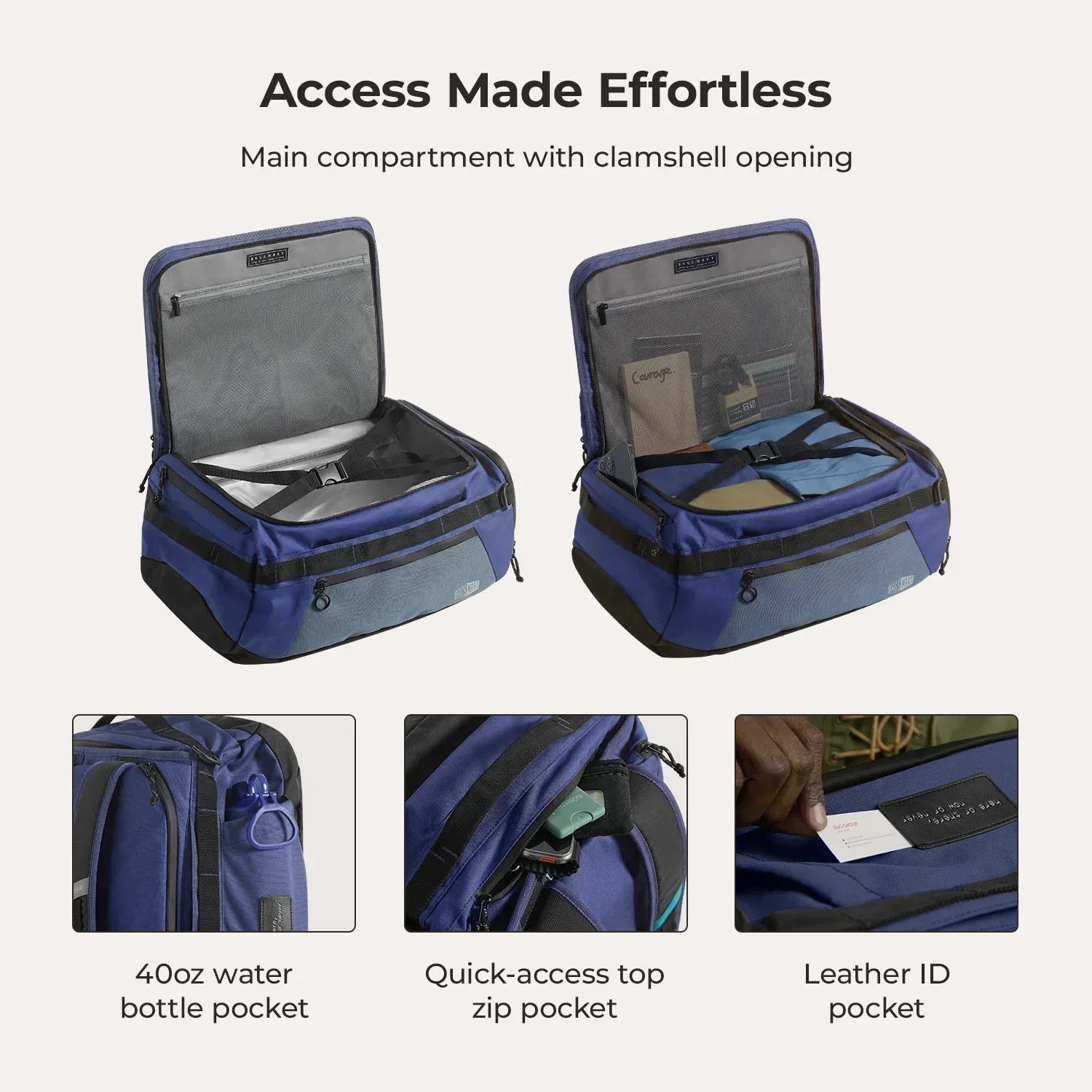 Paz 43L Carry On Travel Duffle Backpack - Image 56