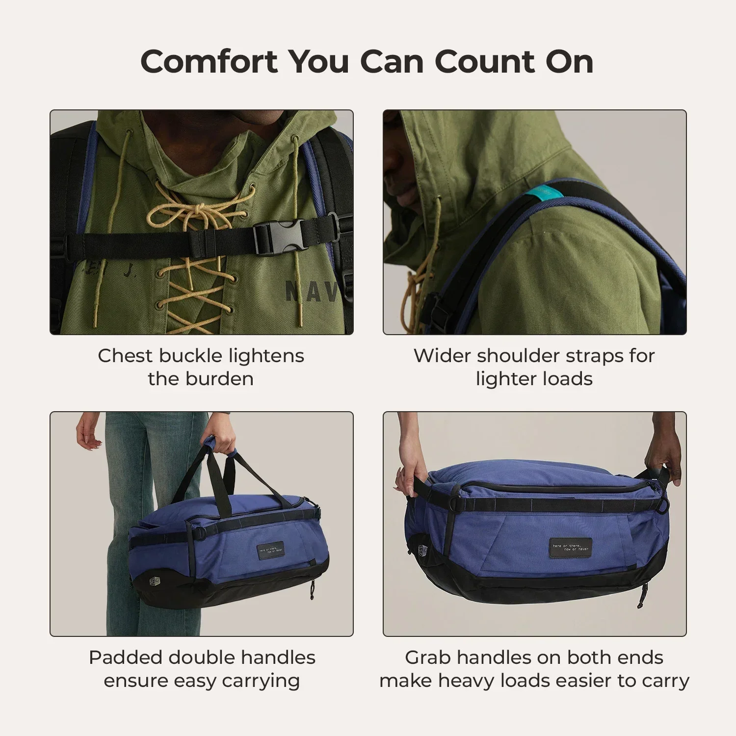 Paz 43L Carry On Travel Duffle Backpack - Image 58