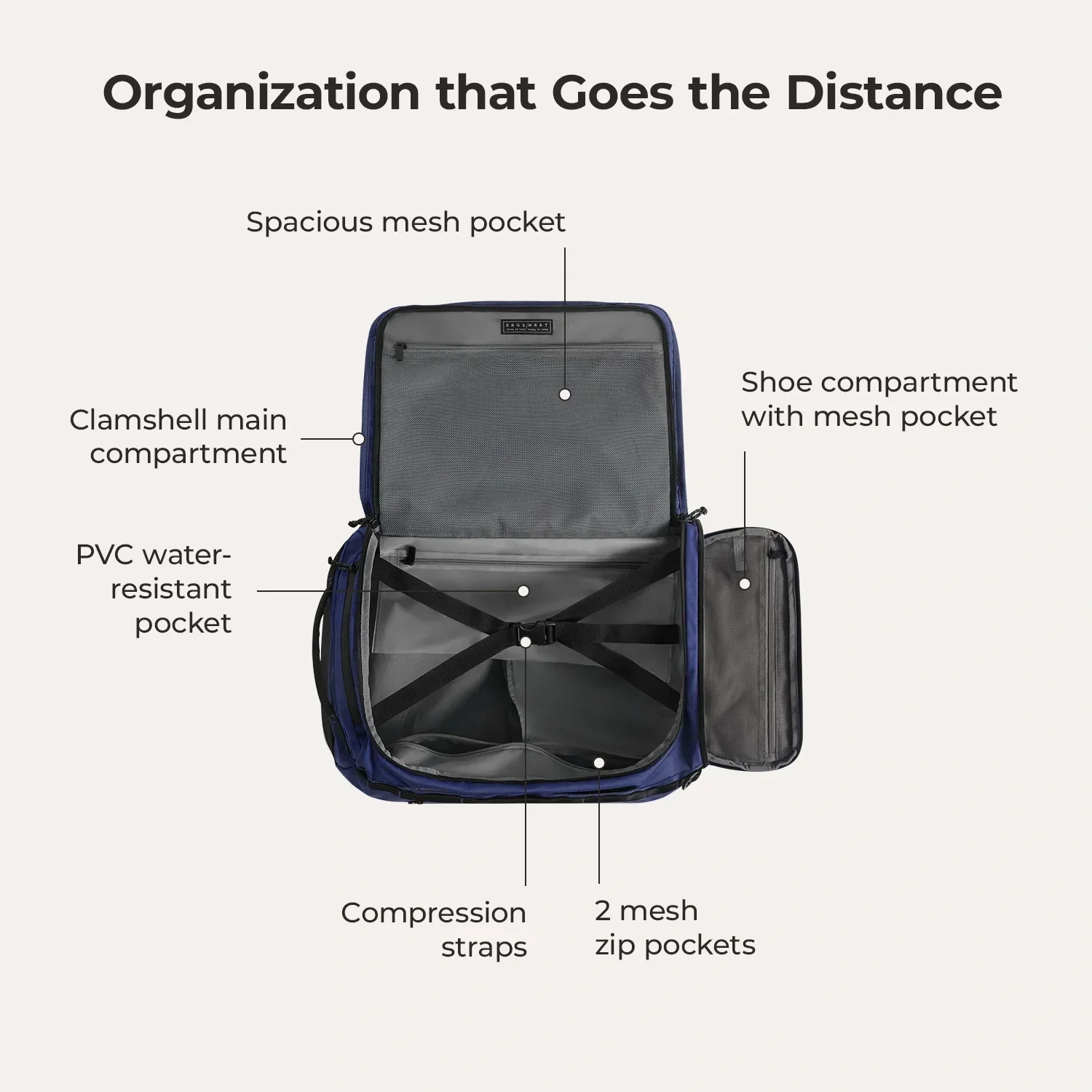 Paz 43L Carry On Travel Duffle Backpack - Image 60