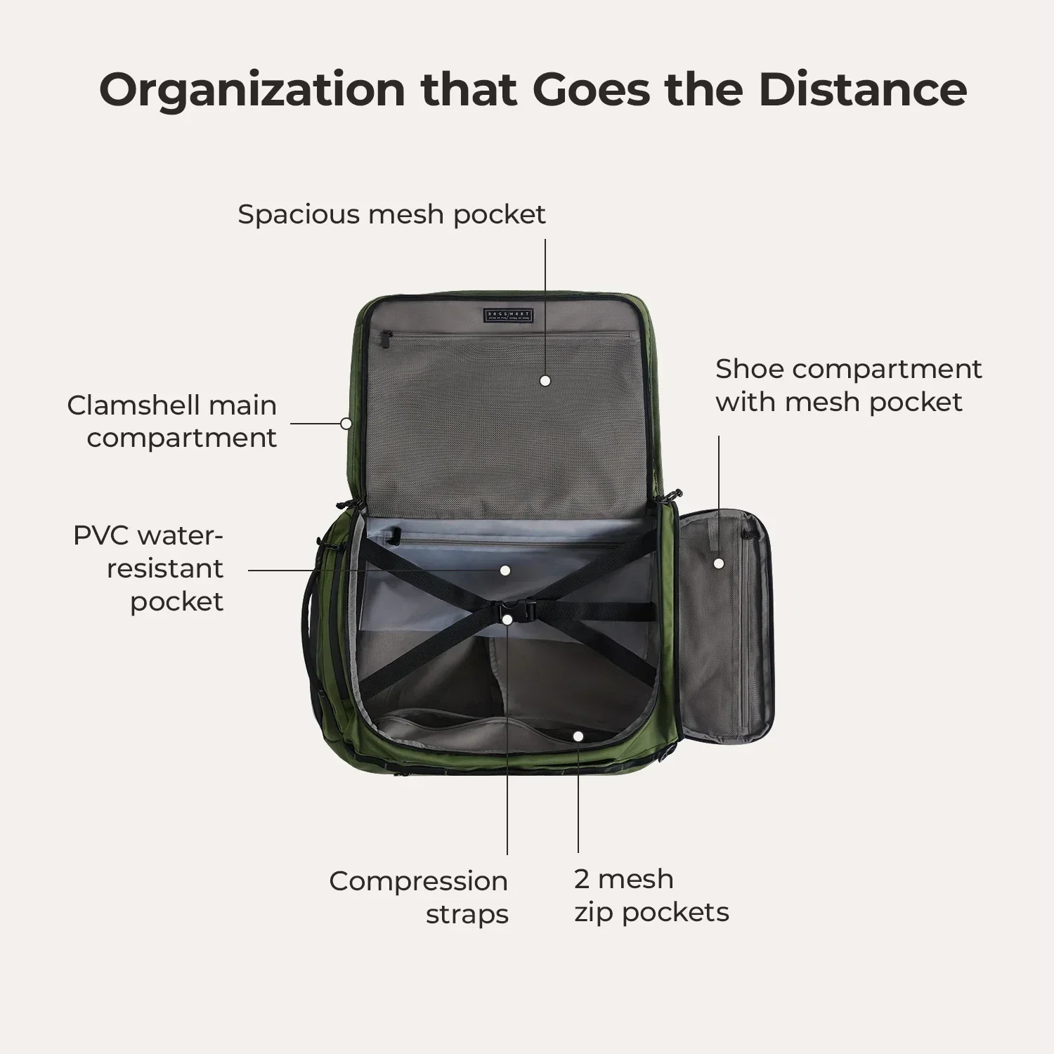Paz 43L Carry On Travel Duffle Backpack - Image 8