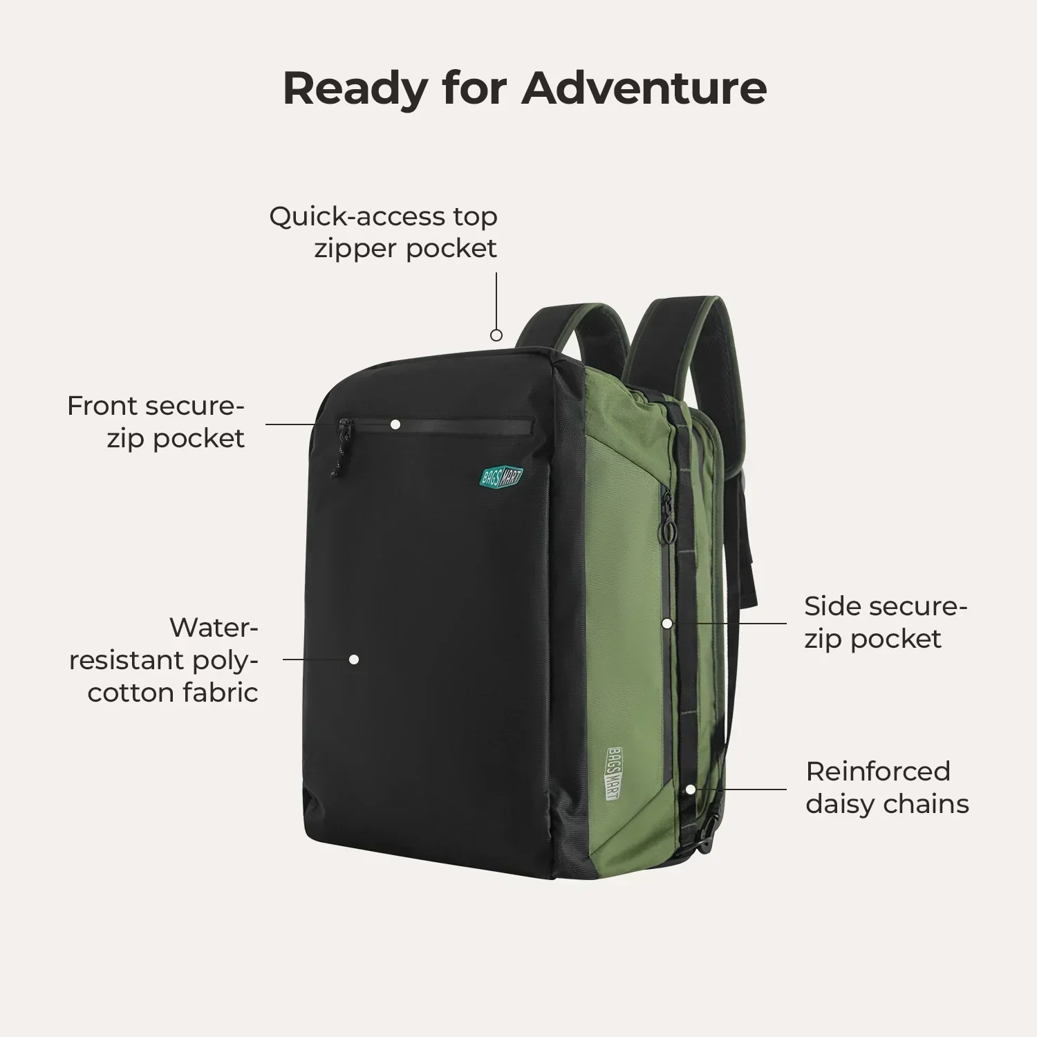 Paz 43L Carry On Travel Duffle Backpack - Image 9