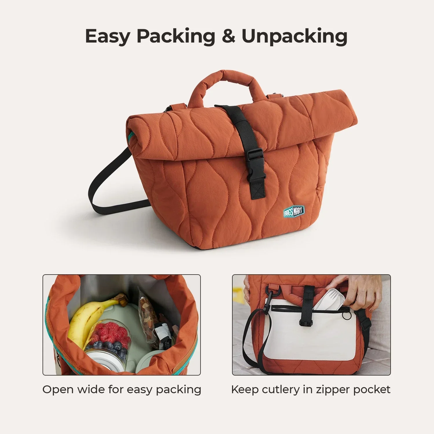 (Free Gift)Paz Roll Top Lunch Bag - Image 4