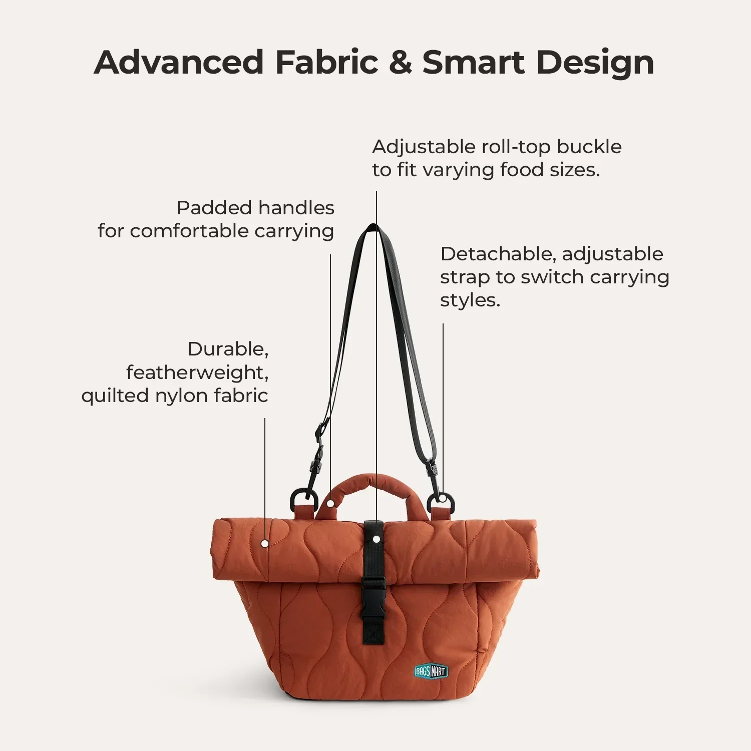 (Free Gift)Paz Roll Top Lunch Bag - Image 5